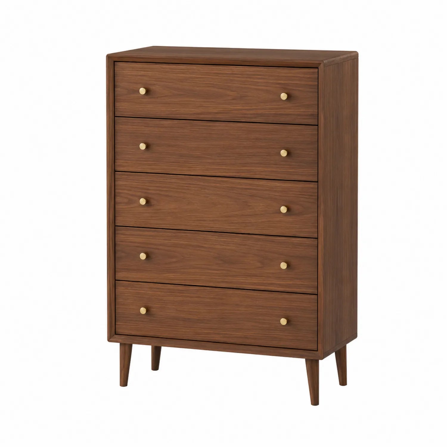 Cómoda de Madera con 5 Cajones de Nogal 80x40x120 cm