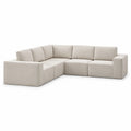 Sofá modular en forma de L de tela poliéster Beige