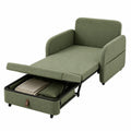 Sofá cama individual de poliéster verde con almacenamiento 190x90 cm