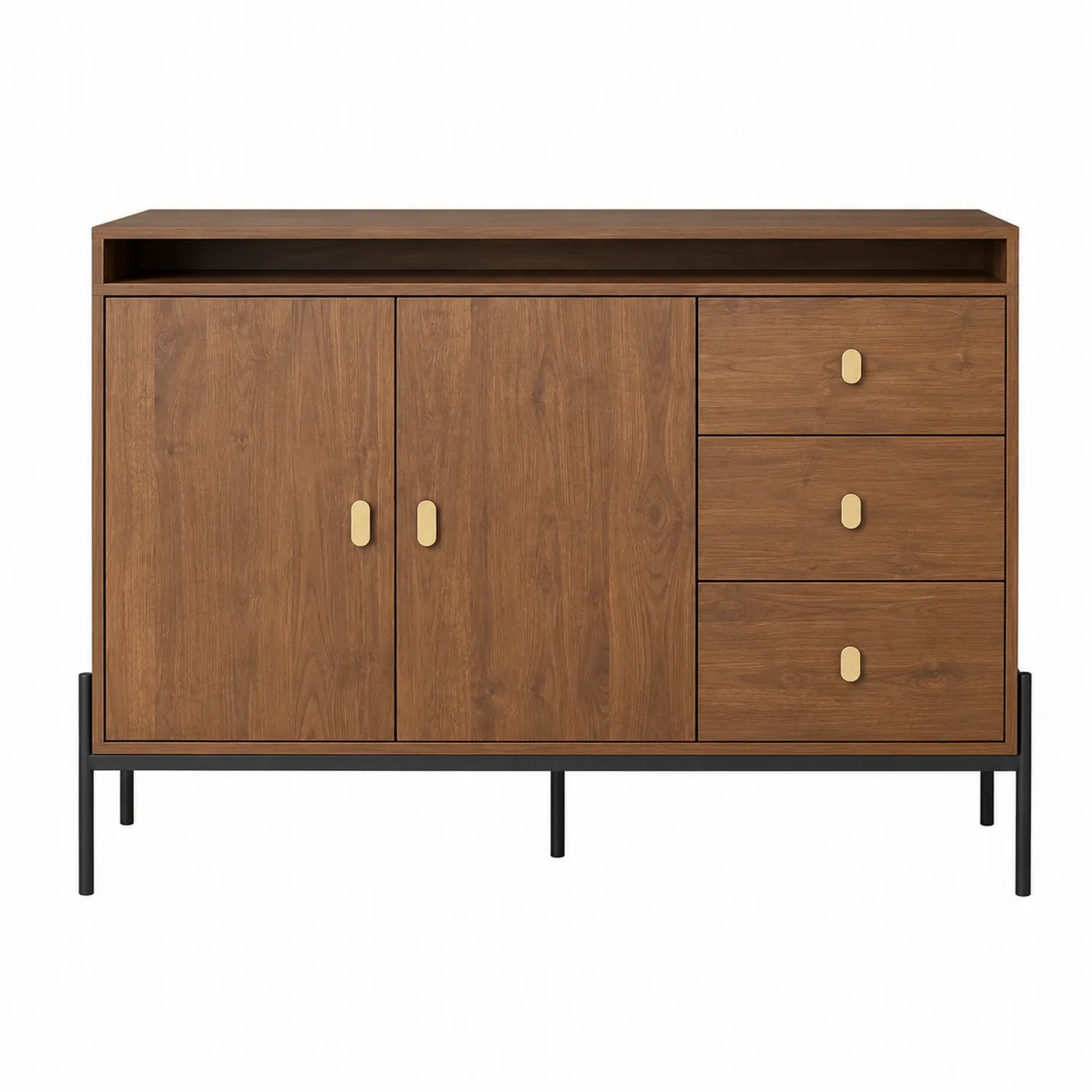 Aparador de Madera con Cajones y Puertas Marrón
