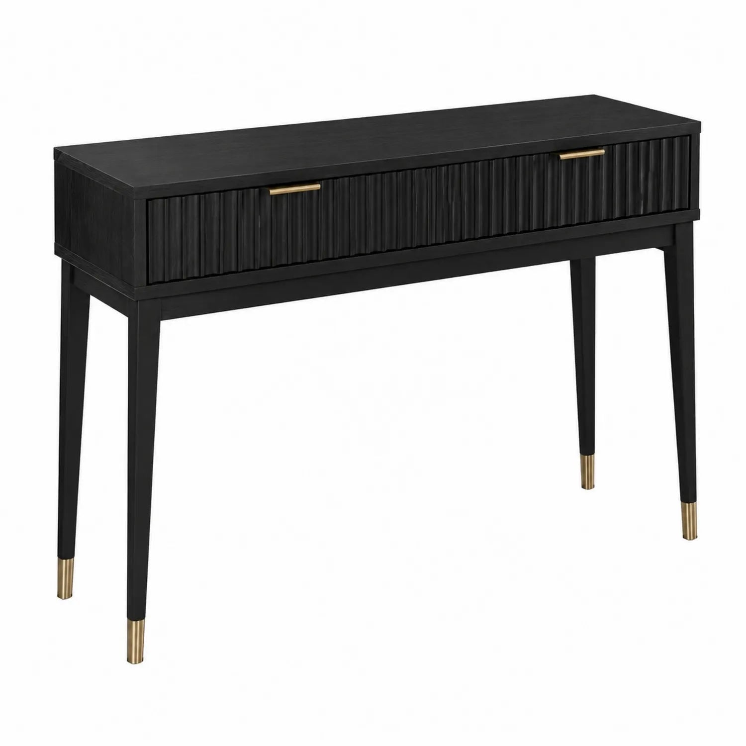 Mesa consola de madera con detalles dorados 120x40x80 cm