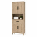 Armario de Almacenamiento Alto de MDF con 4 Puertas y 1 Cajón 180x60x30 cm