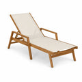 Tumbona de madera de teca con tejido ajustable