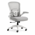 Silla ergonómica de oficina con malla y tela gris
