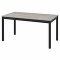 Mesa rectangular de madera aglomerada gris y metal negro 180x90x75 cm