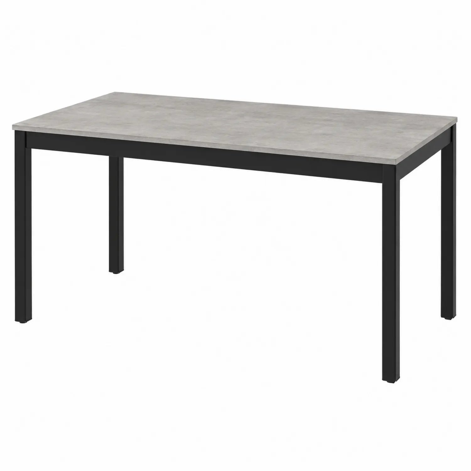 Mesa rectangular de madera aglomerada gris y metal negro 180x90x75 cm