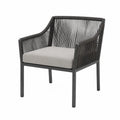Silla de exterior de aluminio con cojín gris