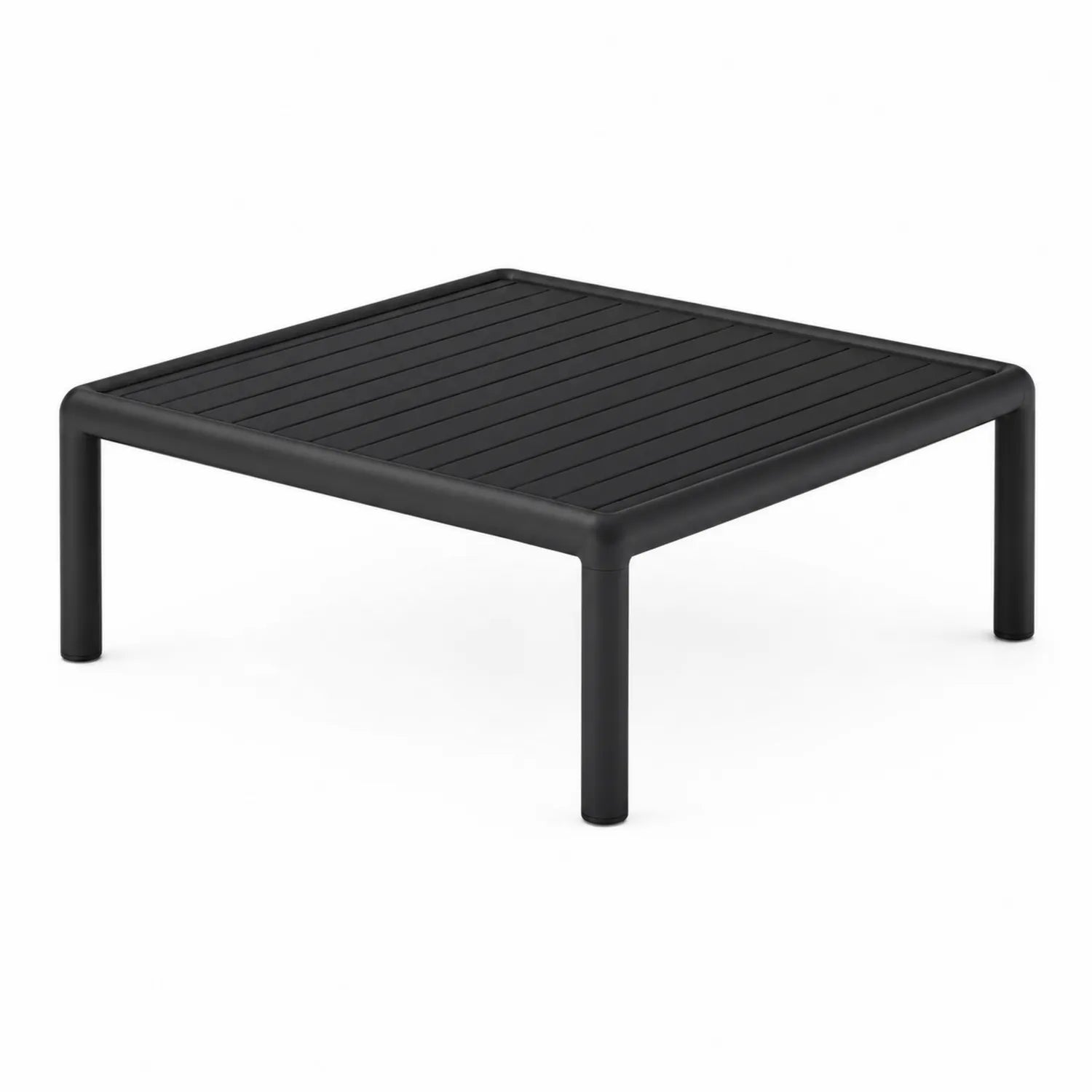 Mesa de centro de plástico negro para exterior 80x80x40 cm