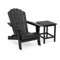 Conjunto de Silla y Mesa de Madera Negra para Exterior