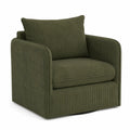 Sillón giratorio de pana verde oscuro 85x90x90 cm