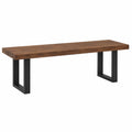 Banco de madera y metal con patas de acero negro 160x40x45 cm
