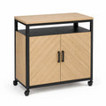 Mueble de Almacenamiento de MDF y Metal con Ruedas 80x40x90 cm