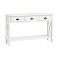 Mesa consola de madera con 3 cajones y estante inferior Blanco