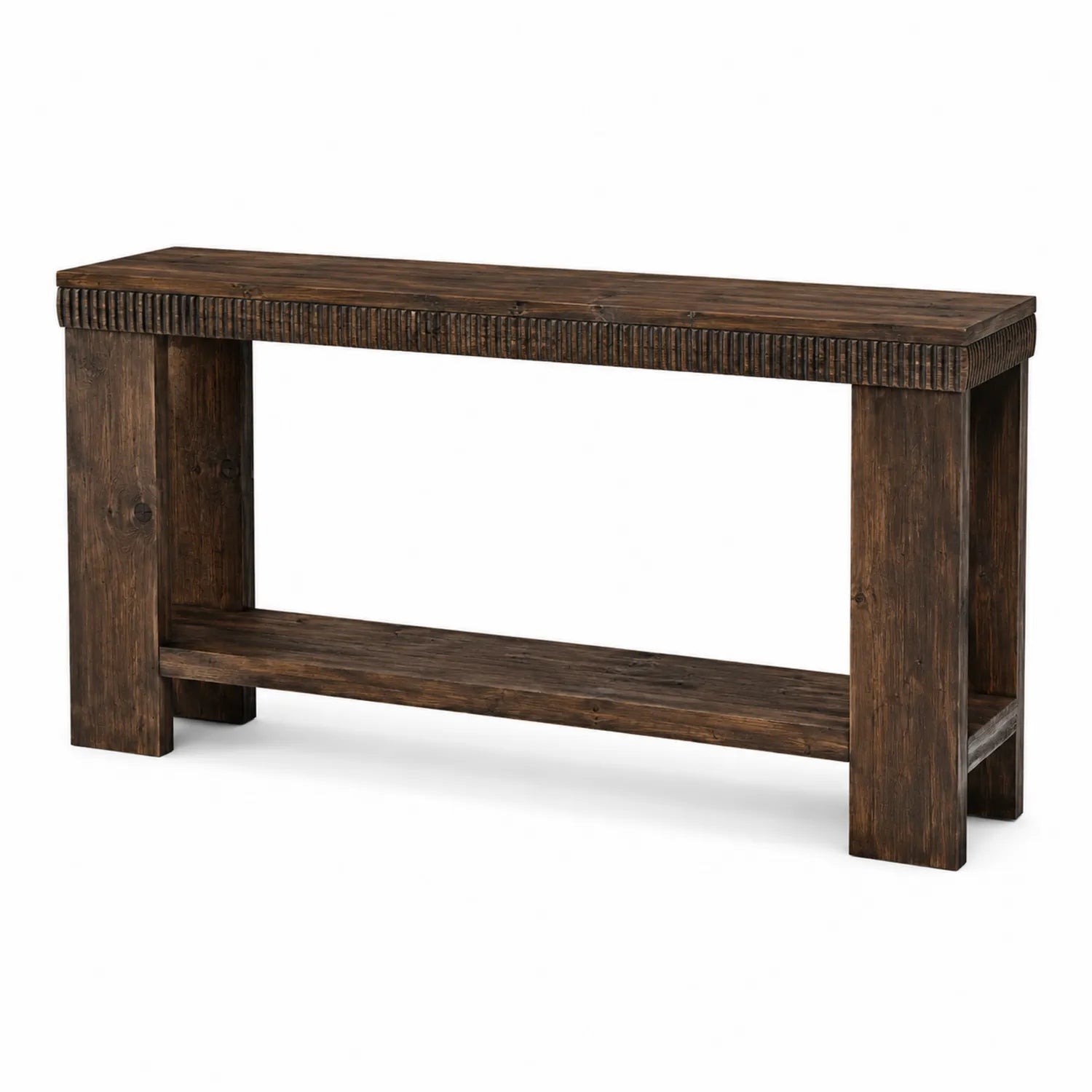 Mesa consola de madera maciza marrón 120x30x80 cm