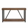 Mesa consola de madera maciza y metal marrón 120 cm