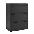 Archivador de Oficina de Metal Negro con 3 Cajones