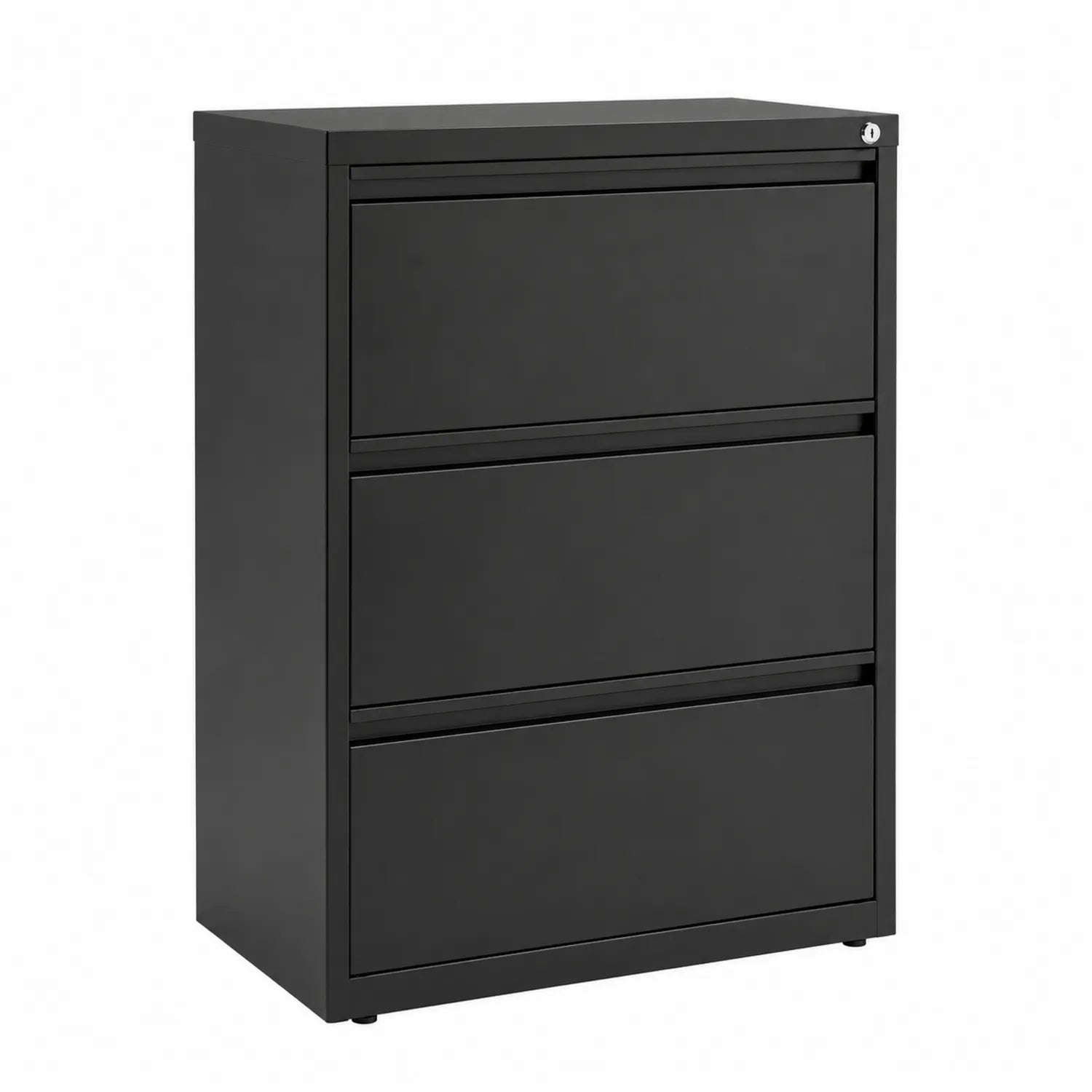 Archivador de Oficina de Metal Negro con 3 Cajones