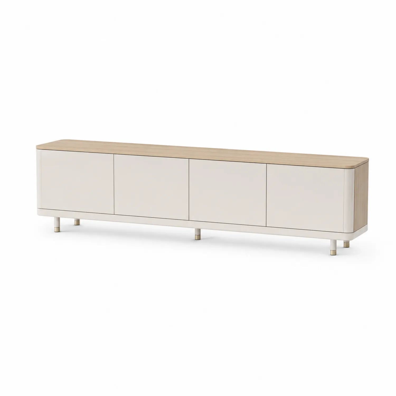 Mueble de TV de Madera con Puertas Beige