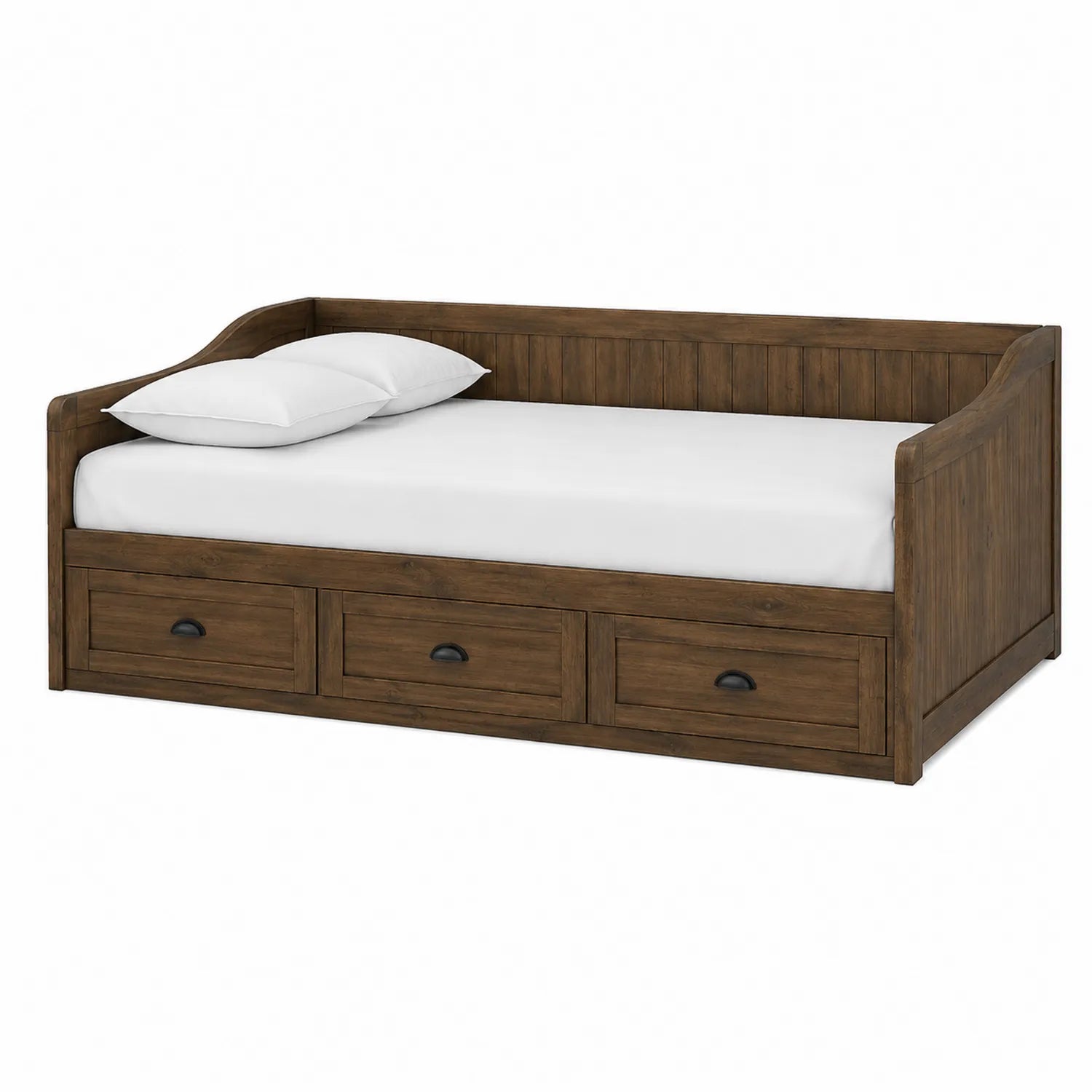 Cama nido de madera con cajones marrón 200x90 cm