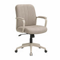 Silla de Oficina Giratoria con Tela de Poliéster Beige y Base Metálica