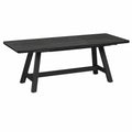 Mesa de comedor exterior de aluminio rectangular negra 200x100x75 cm