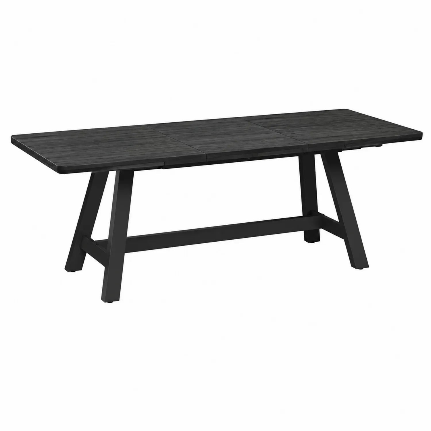 Mesa de comedor exterior de aluminio rectangular negra 200x100x75 cm