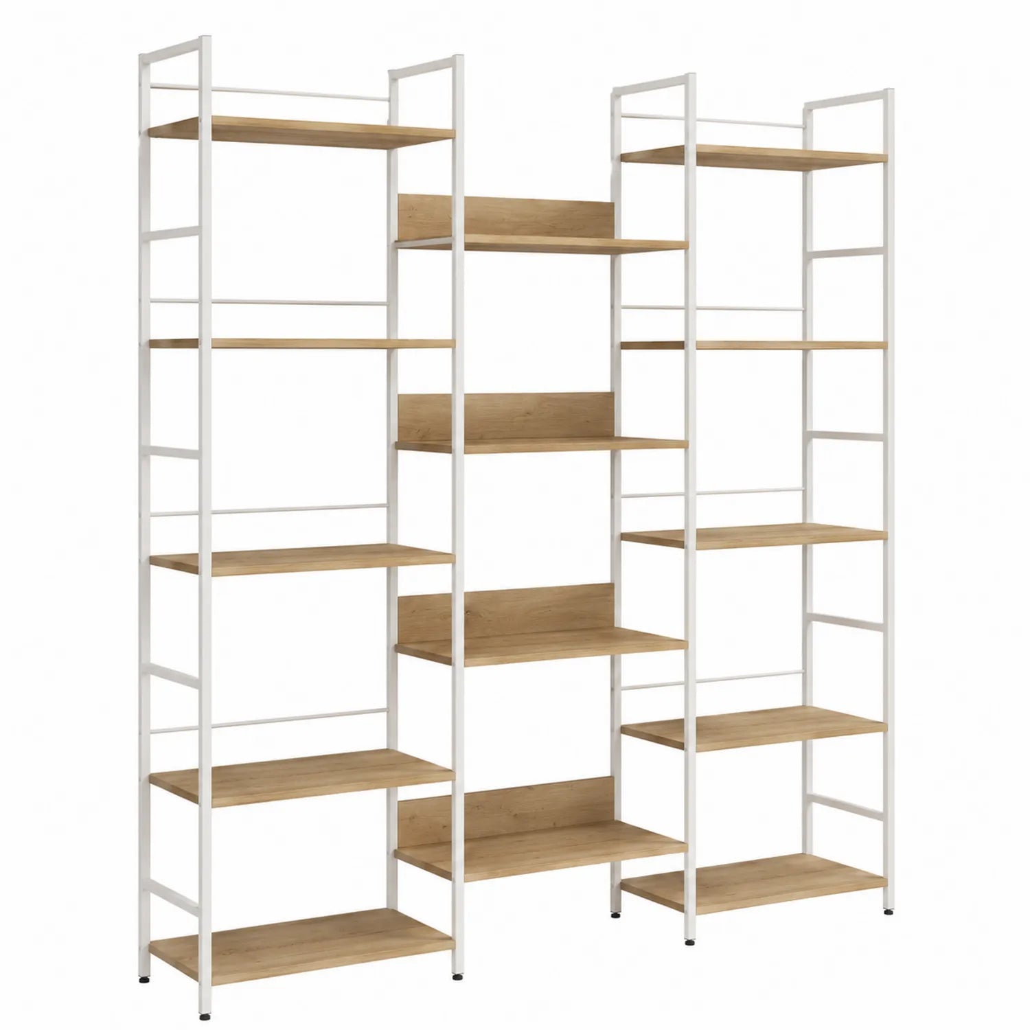 Estantería modular de metal y madera con estantes ajustables 180x200x35 cm