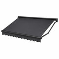 Toldo retráctil de poliéster con estructura de aluminio gris 300x250 cm