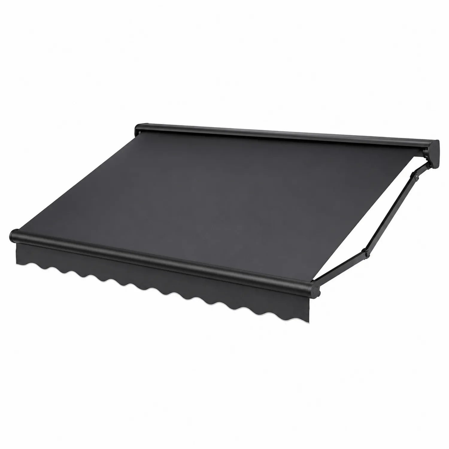 Toldo retráctil de poliéster con estructura de aluminio gris 300x250 cm