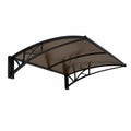 Marquesina de Policarbonato para Puerta con Estructura de Aluminio Negro 120x80 cm