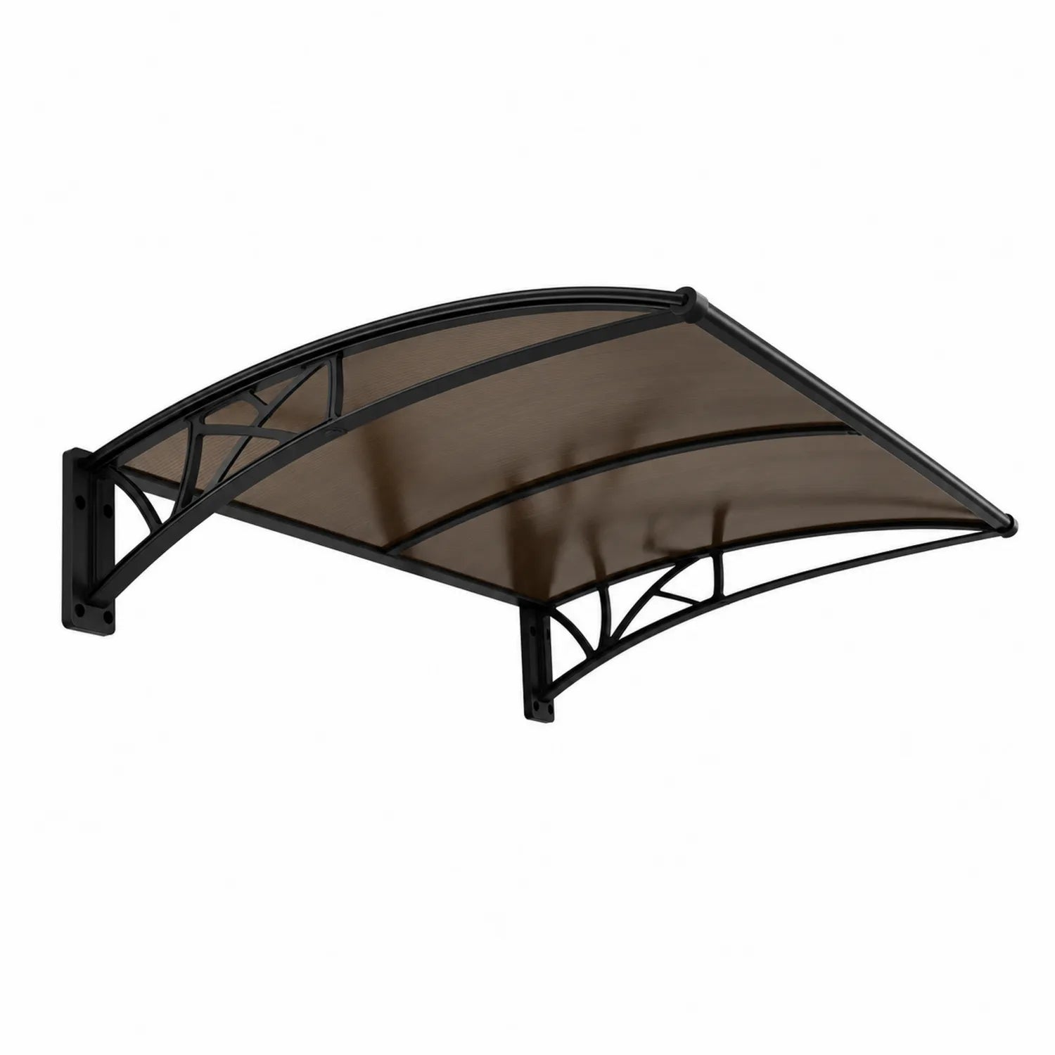 Marquesina de Policarbonato para Puerta con Estructura de Aluminio Negro 120x80 cm