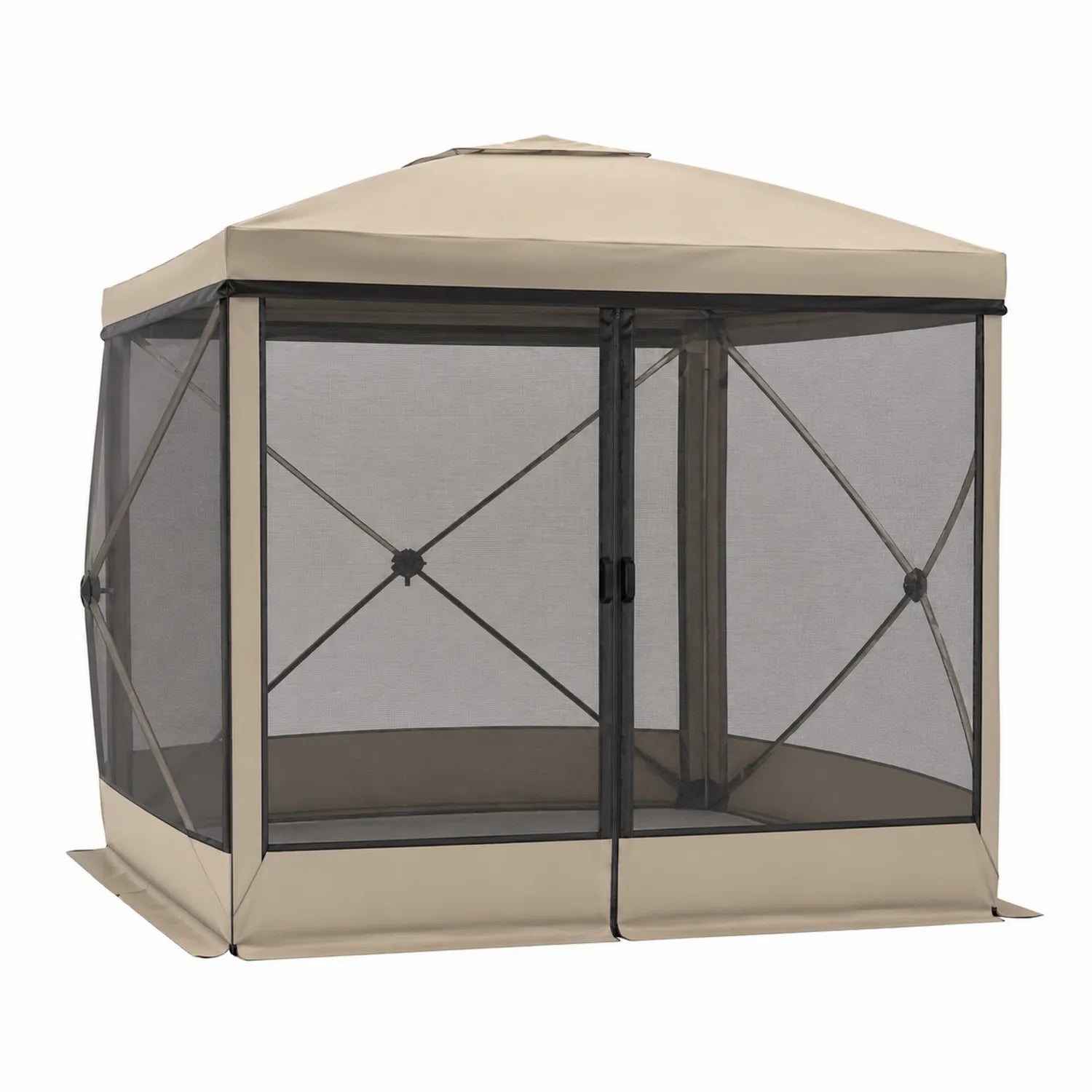 Carpa de Jardín con Techo y Paredes de Malla Beige 300x300 cm