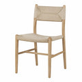 Silla de madera maciza con asiento de cuerda natural 45x52x78 cm