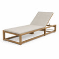 Tumbona de Teca Beige con Respaldo Ajustable 200x70x35 cm