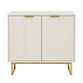 Aparador blanco de MDF con base de metal
