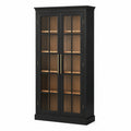 Armario de Madera con Puertas de Vidrio Negro 200x90x40 cm