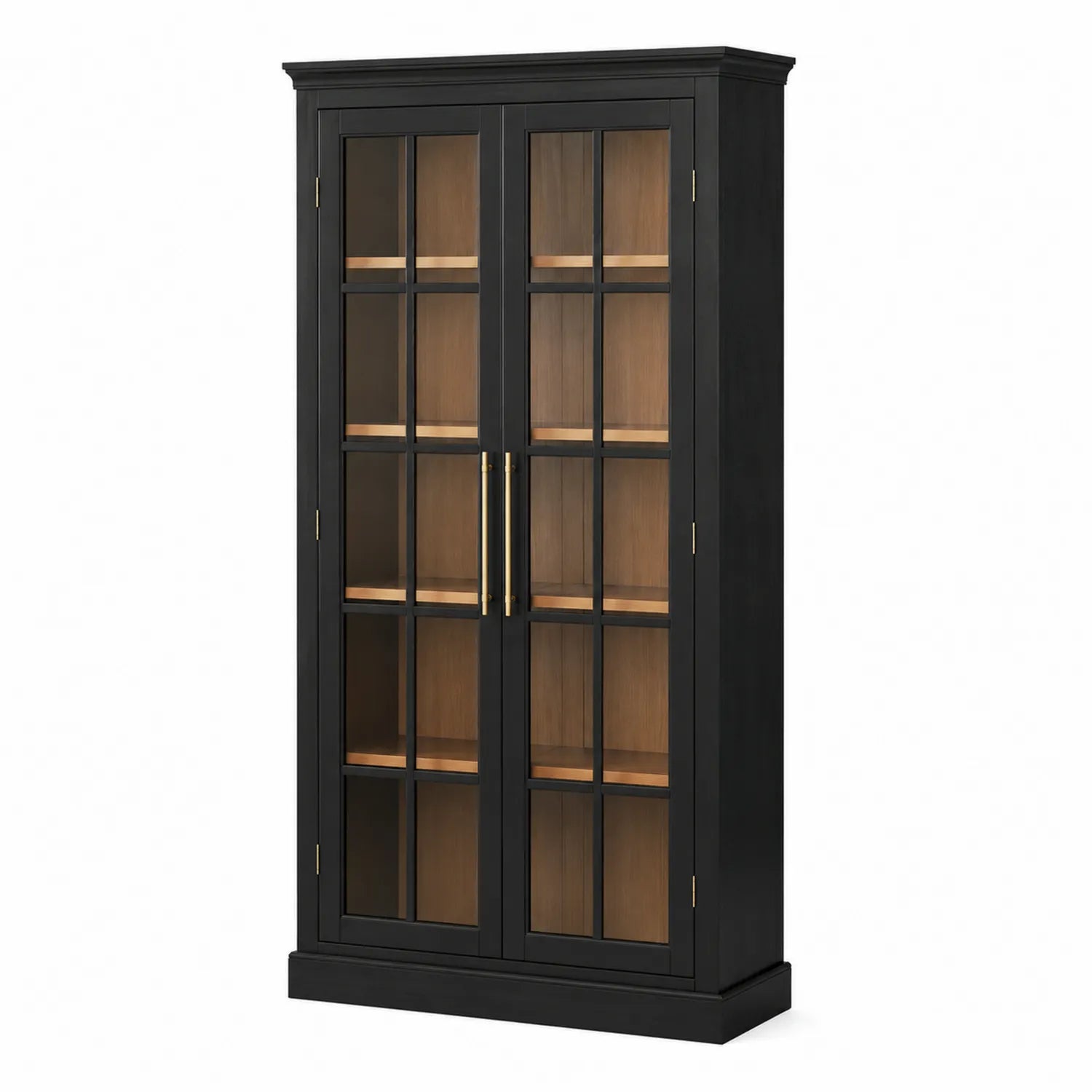 Armario de Madera con Puertas de Vidrio Negro 200x90x40 cm