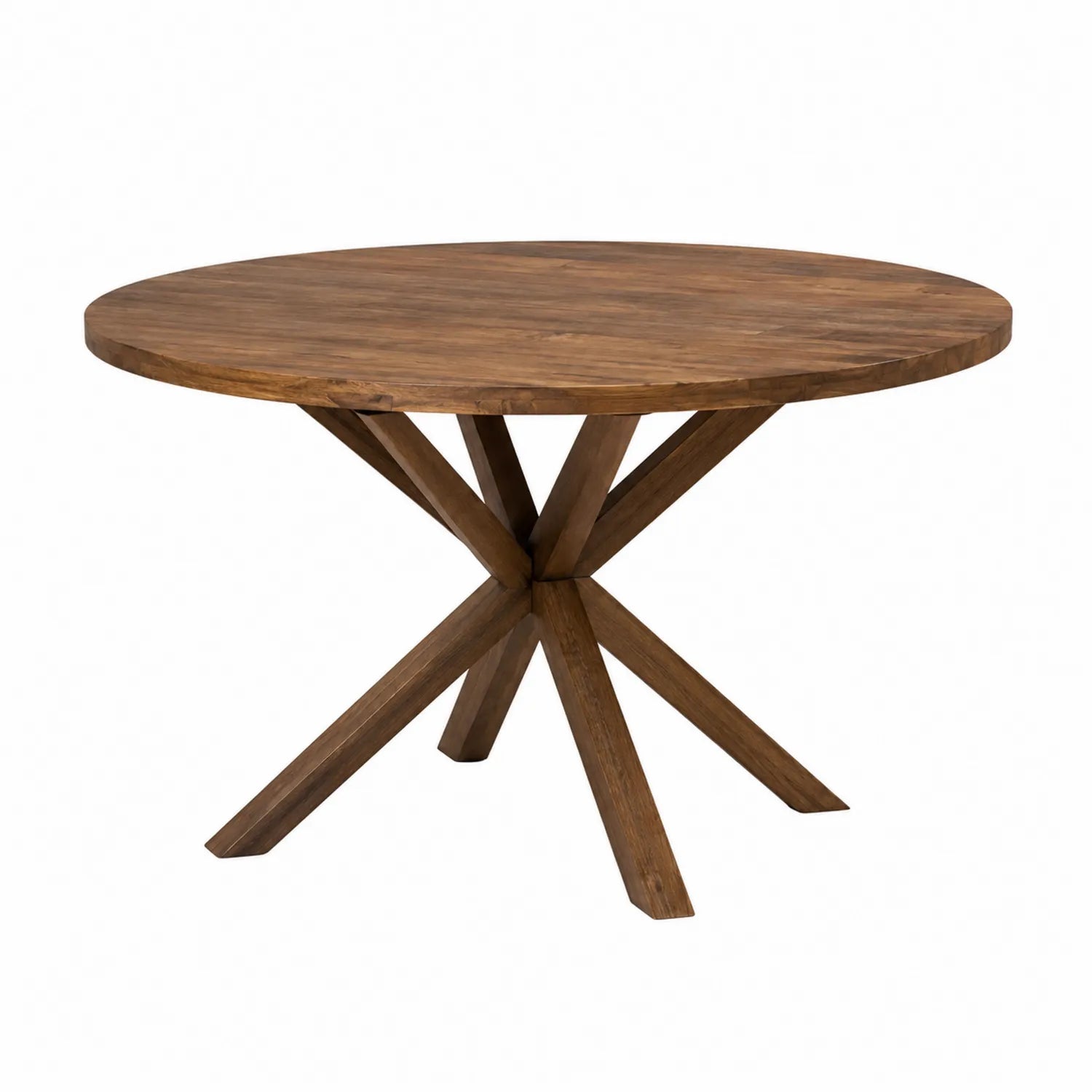 Mesa de Comedor Redonda de Madera de Roble 120 cm