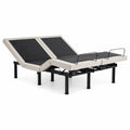 Cama ajustable motorizada con acero y poliéster Crema/Negro 200x180 cm