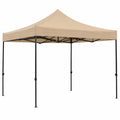 Toldo plegable de tela beige 3x3m con estructura de acero
