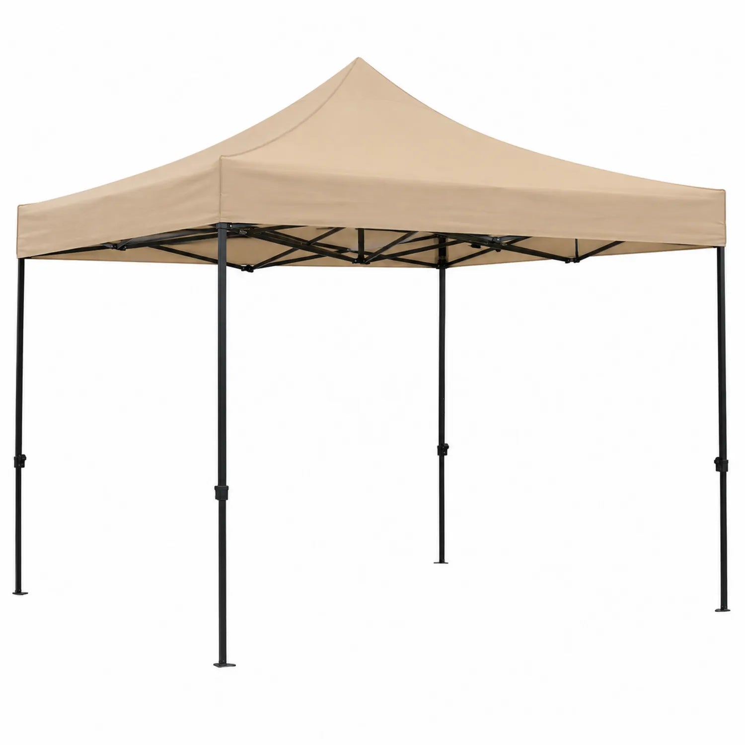 Toldo plegable de tela beige 3x3m con estructura de acero