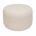 Puff redondo de polipropileno crema 50x50x35 cm