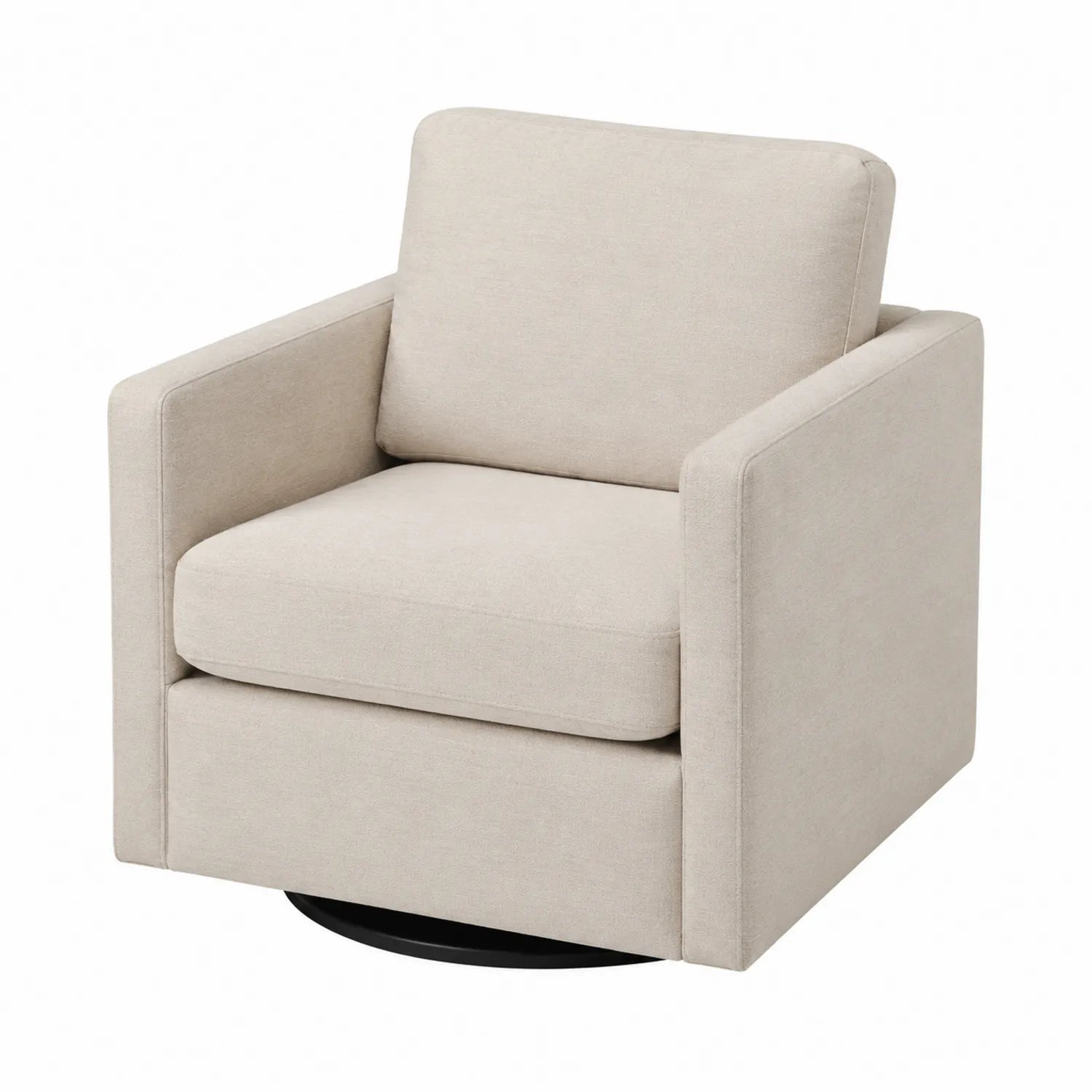 Sillón Giratorio de Tela Beige