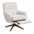 Sillón reclinable tejido beige base de madera
